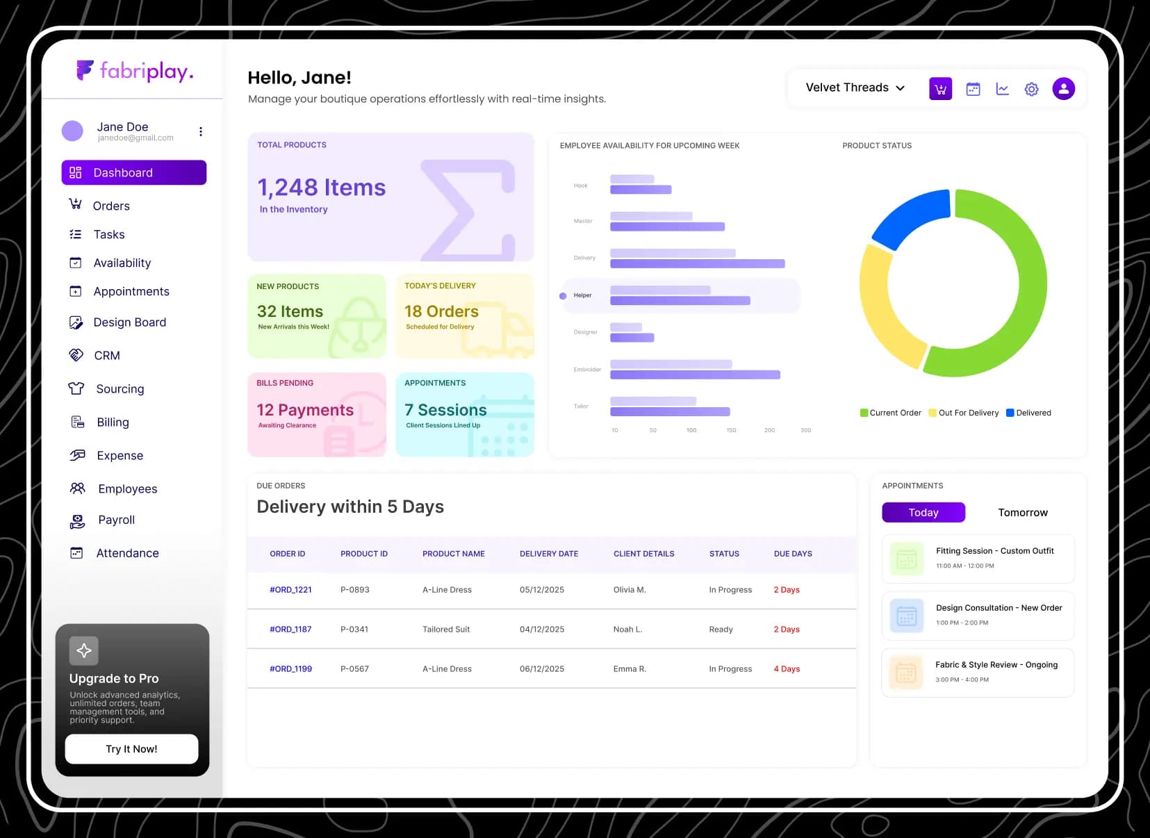 Dashboard preview